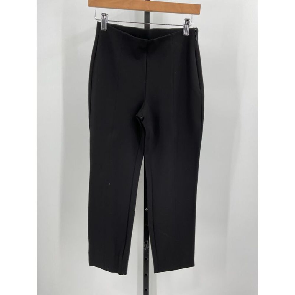 Quince Ultra-Stretch Ponte Pintuck Ankle Pants Black M 25” inseam